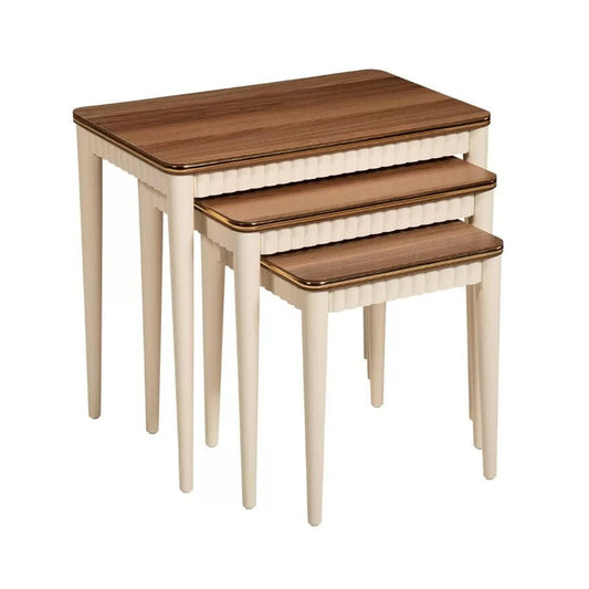 Lodos Walnut Cream Nesting Tables - Urban Lifestyle Furniture