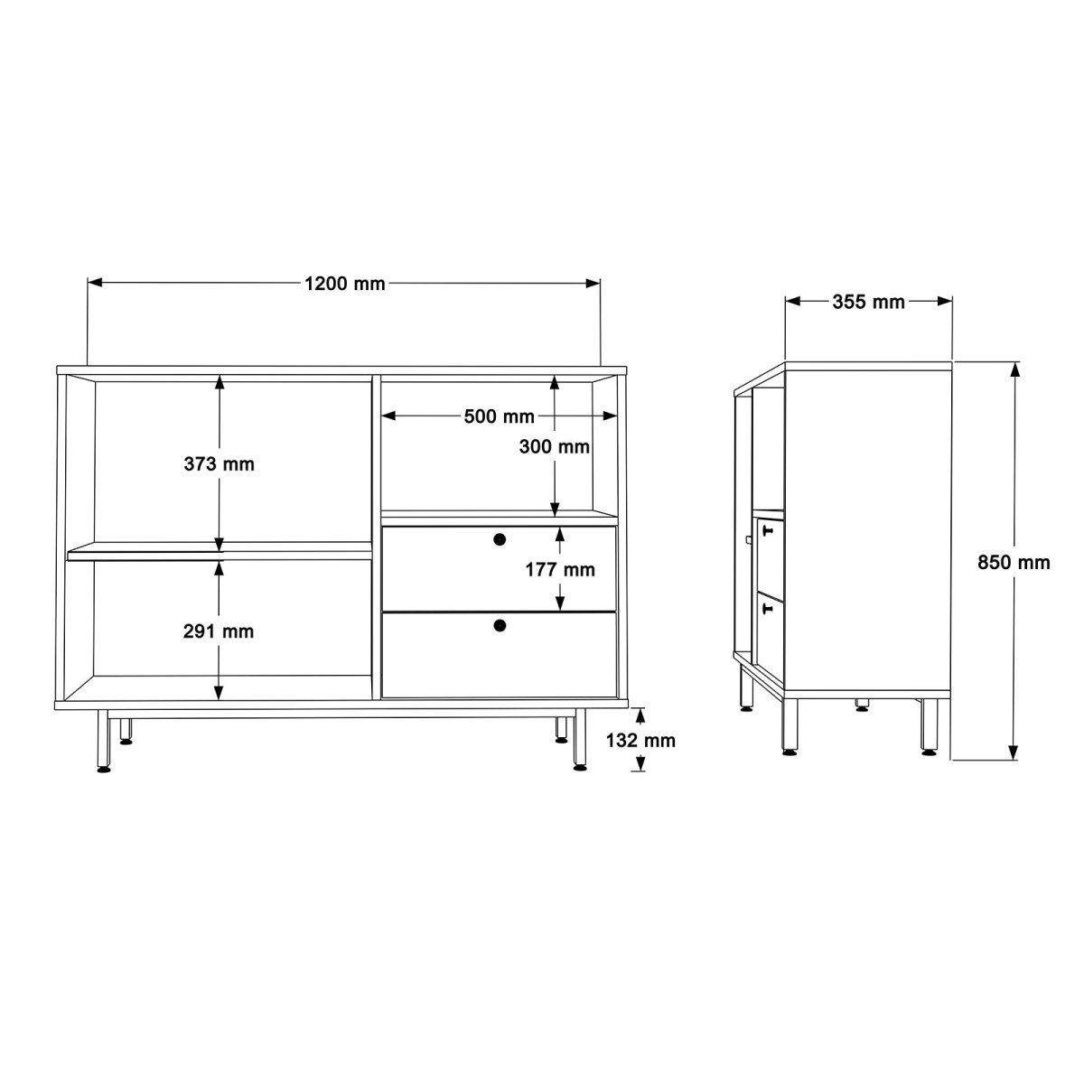 Lunaro Storage Cabinet with Shelves Large - Urban Lifestyle General Trading LLC