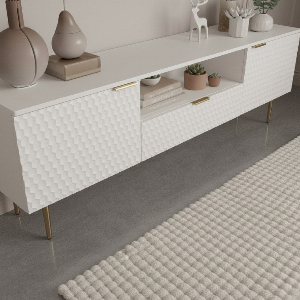 Lyla Tv Unit White 200cm - Urban Lifestyle Furniture