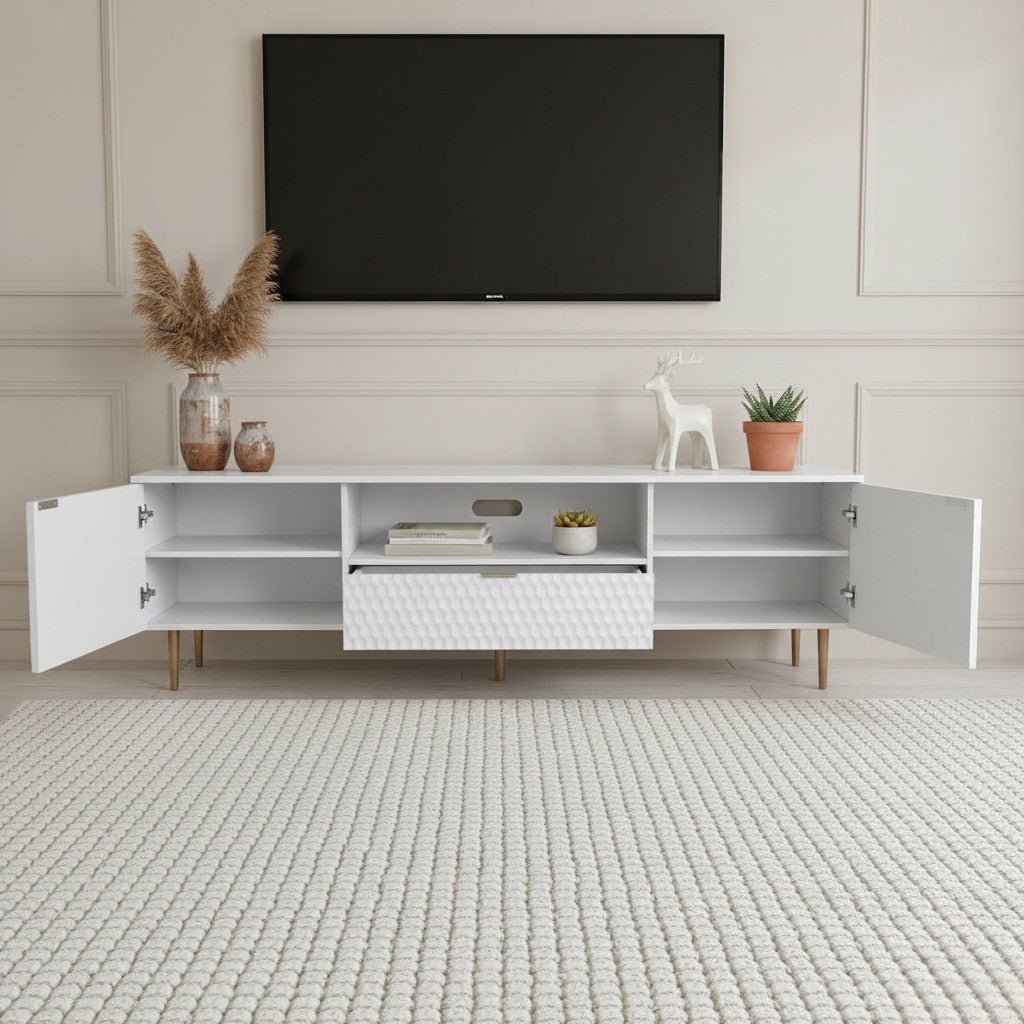 Lyla Tv Unit White 200cm - Urban Lifestyle Furniture