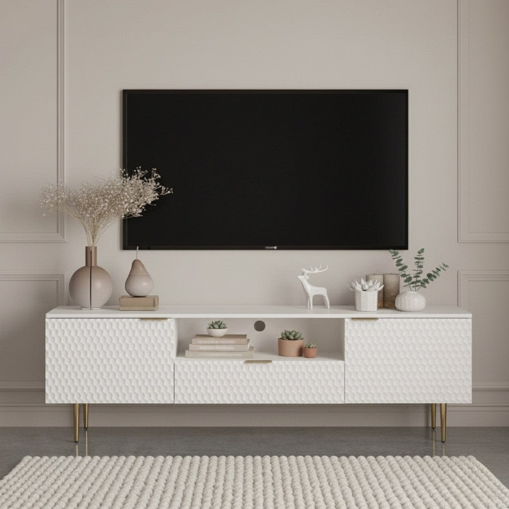 Lyla Tv Unit White 200cm - Urban Lifestyle Furniture