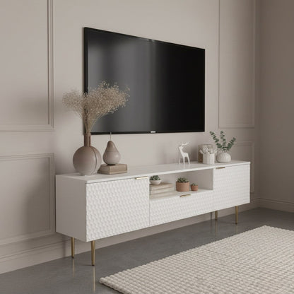 Lyla Tv Unit White 200cm - Urban Lifestyle Furniture