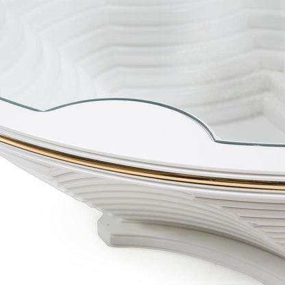 Mahek Glass Top Coffee Table White - Urban Lifestyle General Trading LLC