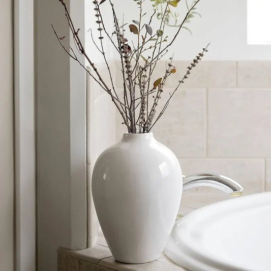 Modern White Ceramic Vase - Urban Lifestyle Furniture Trading LLC