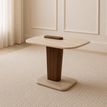 Mondo Coffee Table Set Walnut Travertine - Urban Lifestyle General Trading LLC