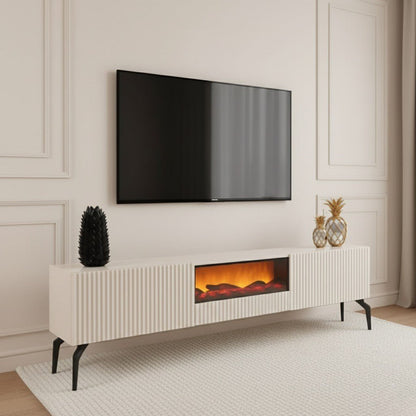 Myra Fire Tv Unit 200cm Cream - Urban Lifestyle Furniture