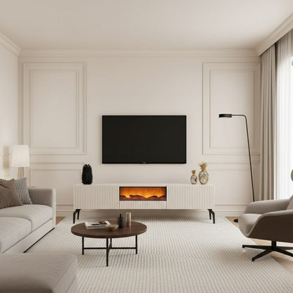 Myra Fire Tv Unit 200cm Cream - Urban Lifestyle Furniture