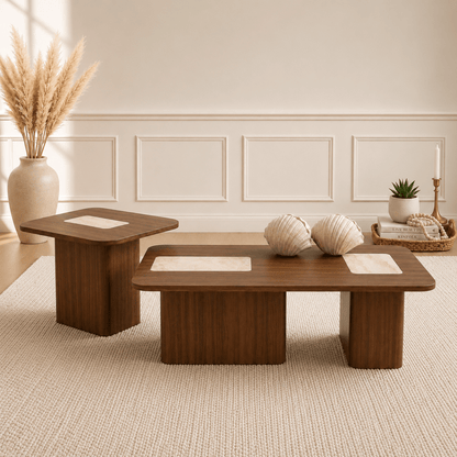 Namba Coffee Table Set Walnut - Urban Lifestyle General Trading LLC