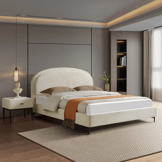 OSAKA Upholstered Bed - Beige Color - Urban Lifestyle Furniture