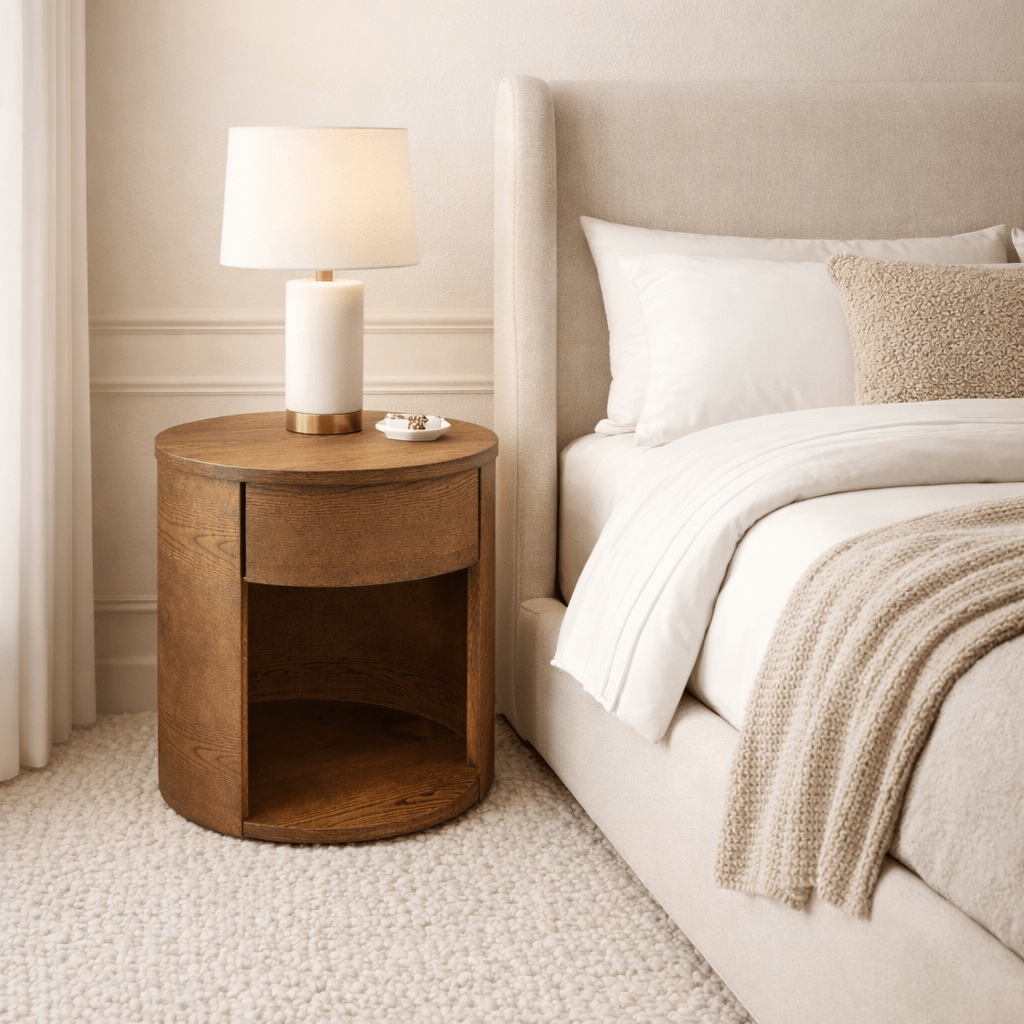 Otto Wood Bedside Table Brown - Urban Lifestyle