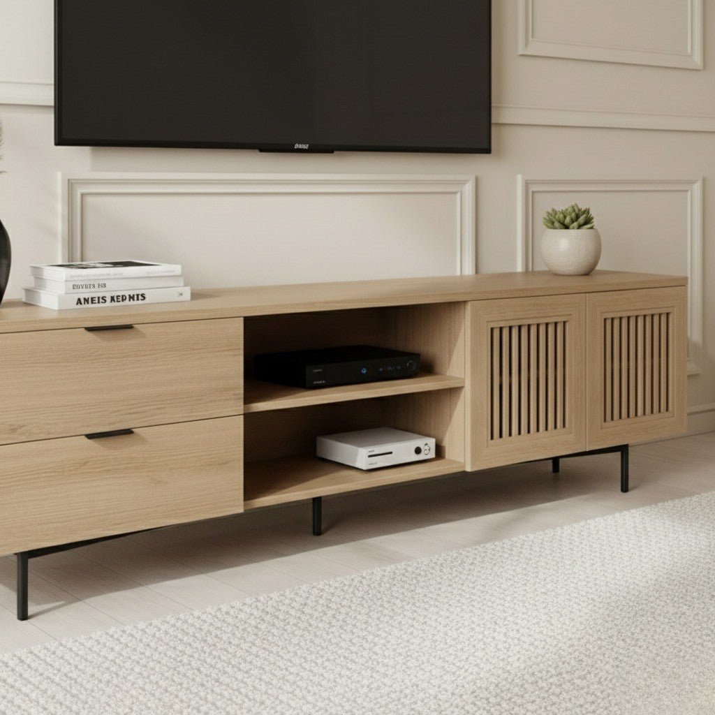 Parker Tv Unit Oak 200cm - Summer Offer - Urban Lifestyle Furniture