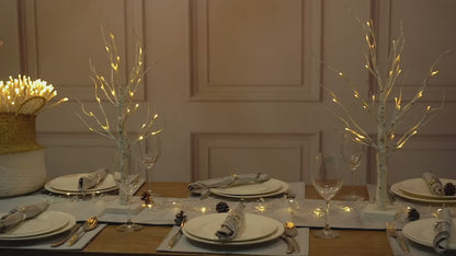 1pc Lighted Birch Tree For Home Decor