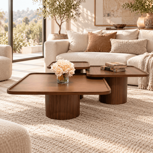 Rodir Coffee Table Set Walnut - Urban Lifestyle General Trading LLC