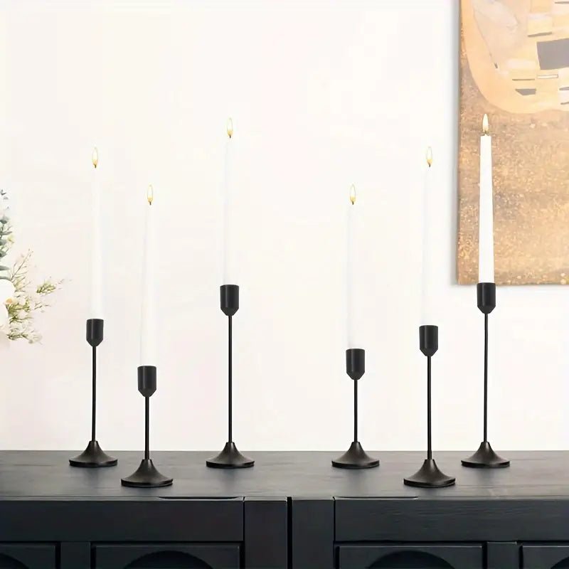 Set Of 6 Candle Holders, Black - Urban Lifestyle Furniture Trading LLC
