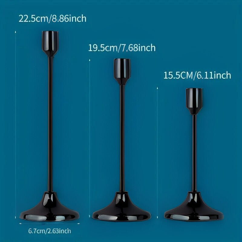 Set Of 6 Candle Holders, Black - Urban Lifestyle Furniture Trading LLC