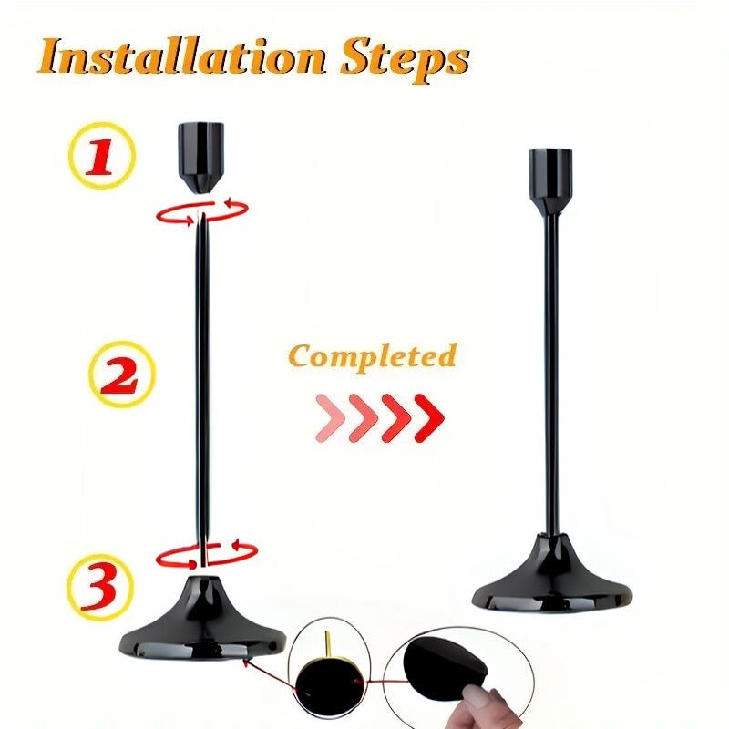 Set Of 6 Candle Holders, Black - Urban Lifestyle Furniture Trading LLC