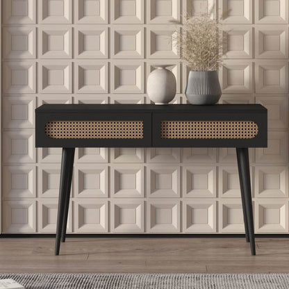 Sura Rattan Console Table Black - Urban Lifestyle Furniture