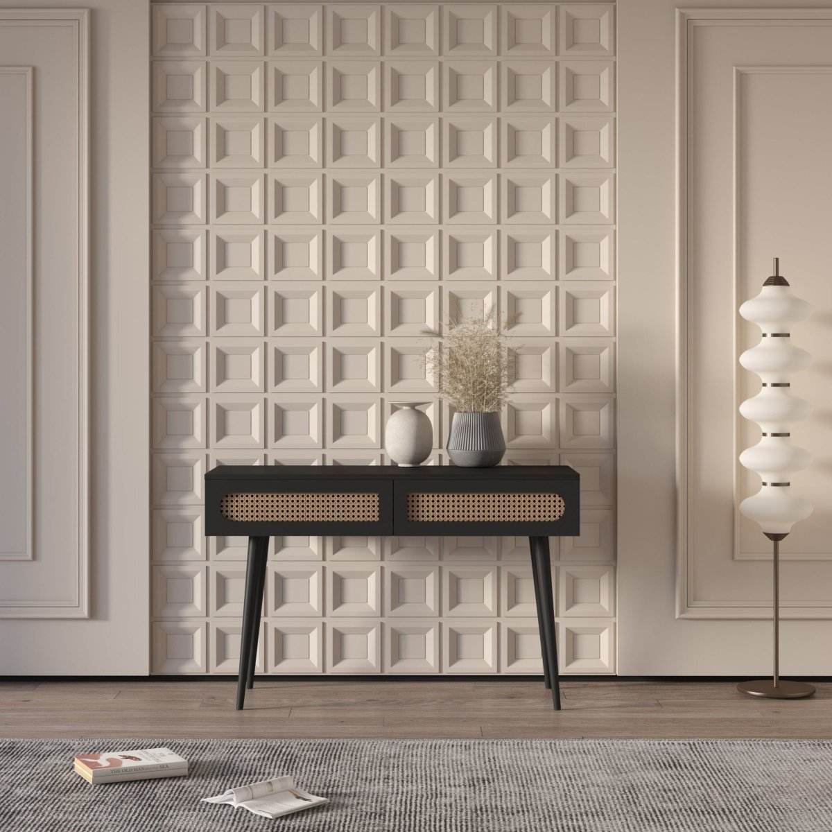 Sura Rattan Console Table Black - Urban Lifestyle Furniture