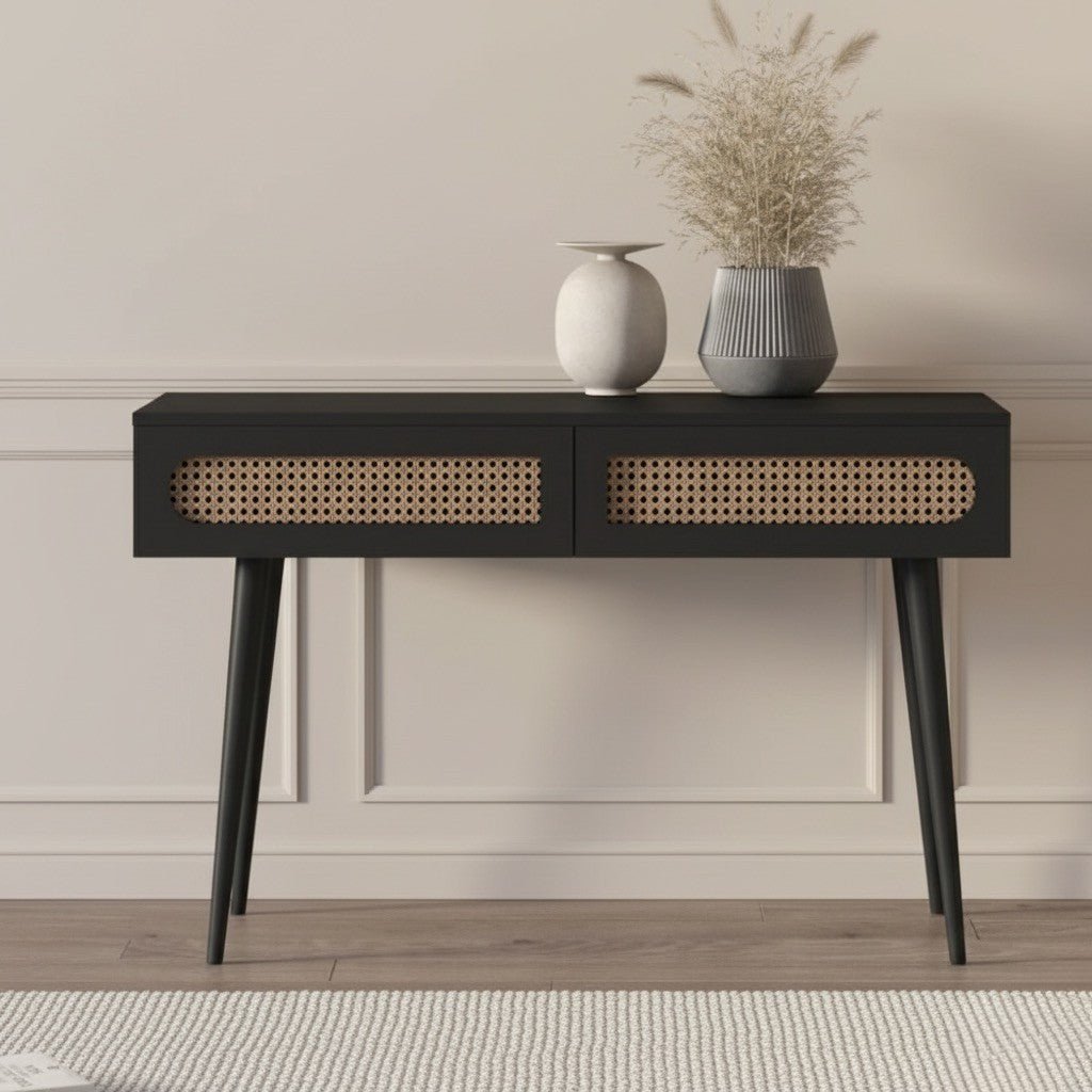 Sura Rattan Console Table Black - Summer Offer - Urban Lifestyle Furniture