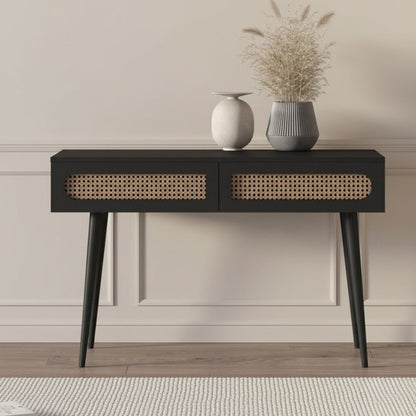 Sura Rattan Console Table Black - Summer Offer - Urban Lifestyle Furniture