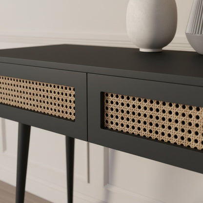 Sura Rattan Console Table Black - Summer Offer - Urban Lifestyle Furniture