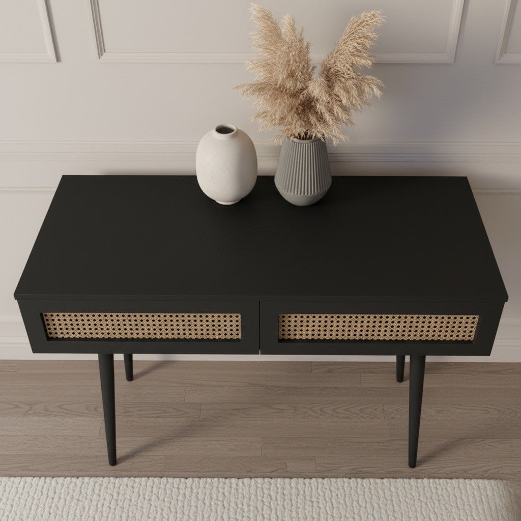 Sura Rattan Console Table Black - Summer Offer - Urban Lifestyle Furniture