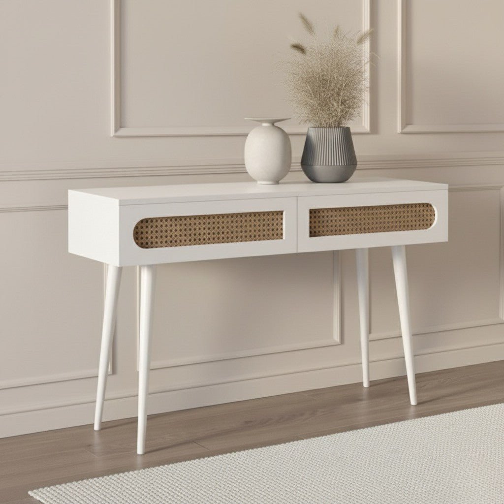 Sura Rattan Console Table White - Urban Lifestyle Furniture