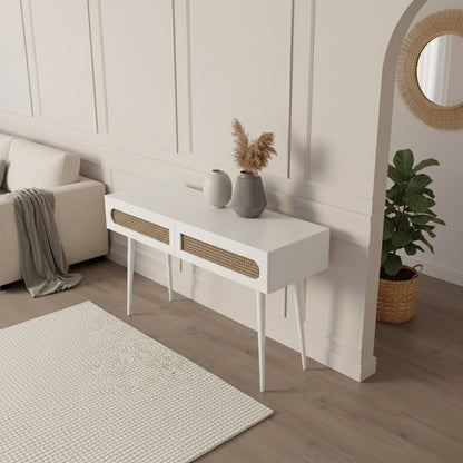 Sura Rattan Console Table White - Urban Lifestyle Furniture