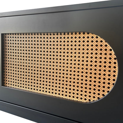 Sura Rattan Tv Unit Black 200cm - Urban Lifestyle Furniture Trading LLC