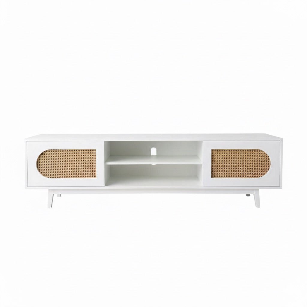 Sura Rattan Tv Unit White 200cm - Urban Lifestyle Furniture