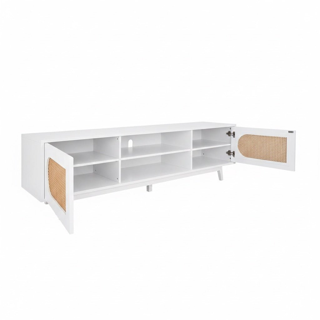 Sura Rattan Tv Unit White 200cm - Urban Lifestyle Furniture