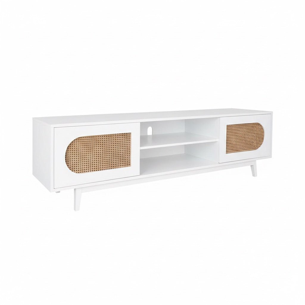 Sura Rattan Tv Unit White 200cm - Urban Lifestyle Furniture