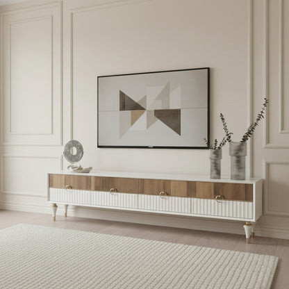 Texas Cream Walnut Tv Unit 200cm - Urban Lifestyle Furniture