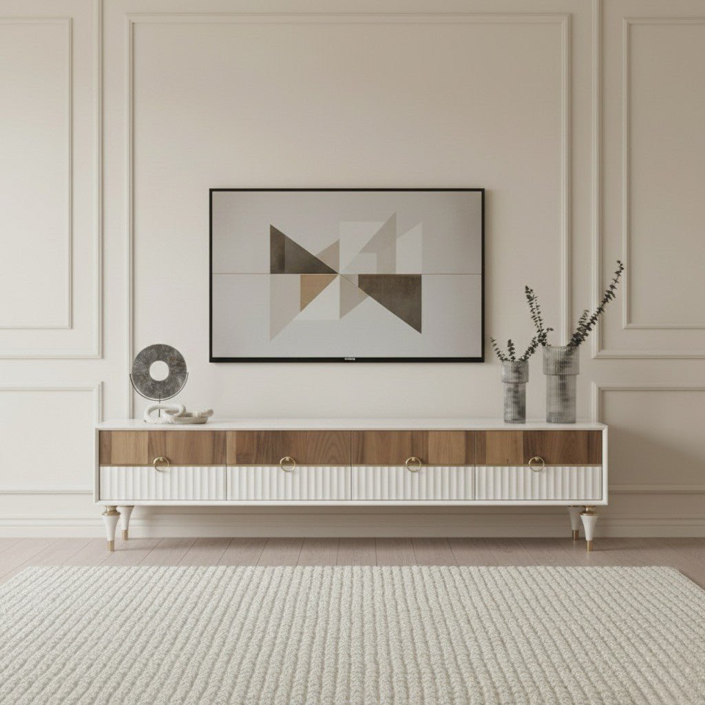 Texas Cream Walnut Tv Unit 200cm - Urban Lifestyle Furniture