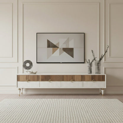 Texas Cream Walnut Tv Unit 200cm - Urban Lifestyle Furniture