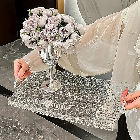Transparent Decorative Tray - Perfect For Cosmetics, Perfume & Skincare Storage - Urban Lifestyle Furniture Trading LLC