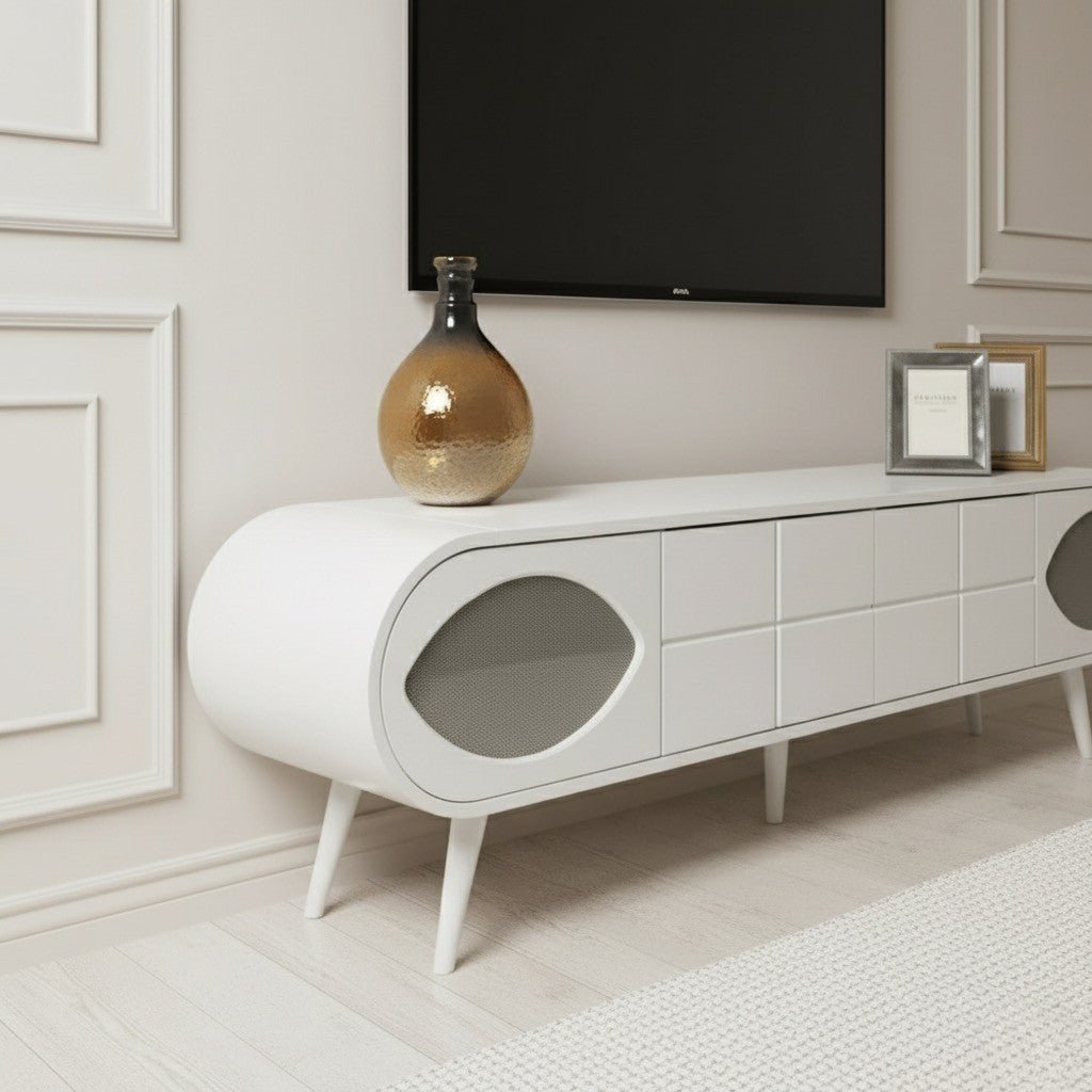 Trench Tv unit Cream 200cm - Urban Lifestyle Furniture