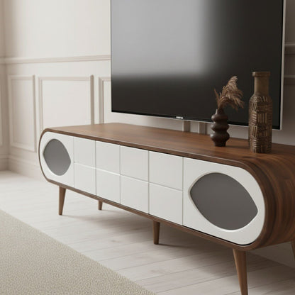 Trench Tv unit Walnut Cream 200cm - Urban Lifestyle Furniture