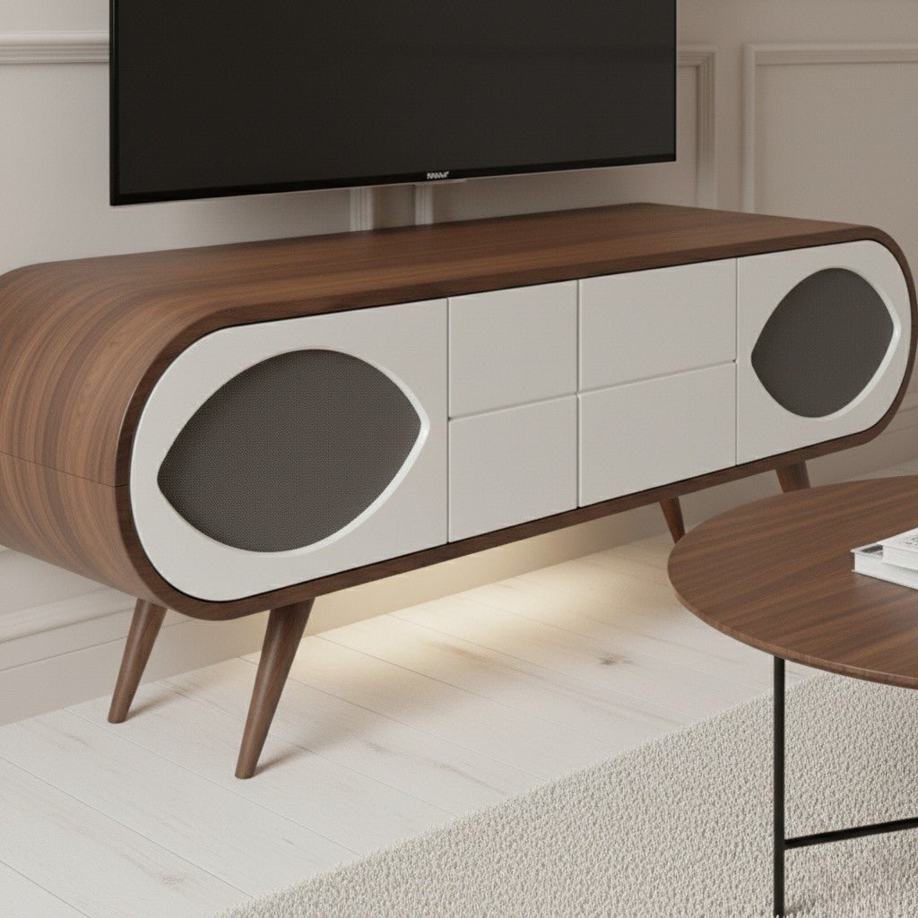 Trench Tv unit Walnut Cream 200cm - Urban Lifestyle Furniture