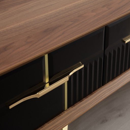 Tribe Wooden Fire Tv Unit Black 200cm - Urban Lifestyle General Trading LLC