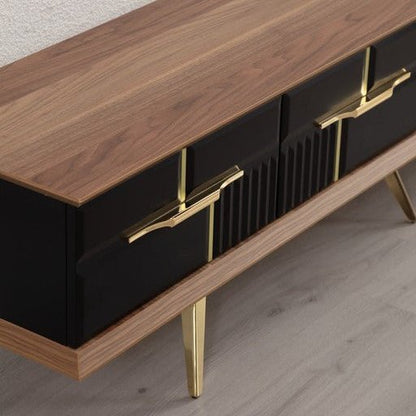 Tribe Wooden Fire Tv Unit Black 200cm - Urban Lifestyle General Trading LLC