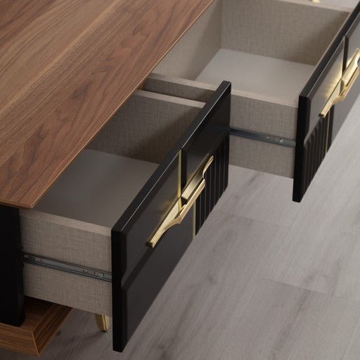 Tribe Wooden Fire Tv Unit Black 200cm - Urban Lifestyle General Trading LLC