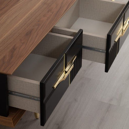 Tribe Wooden Fire Tv Unit Black 200cm - Urban Lifestyle General Trading LLC
