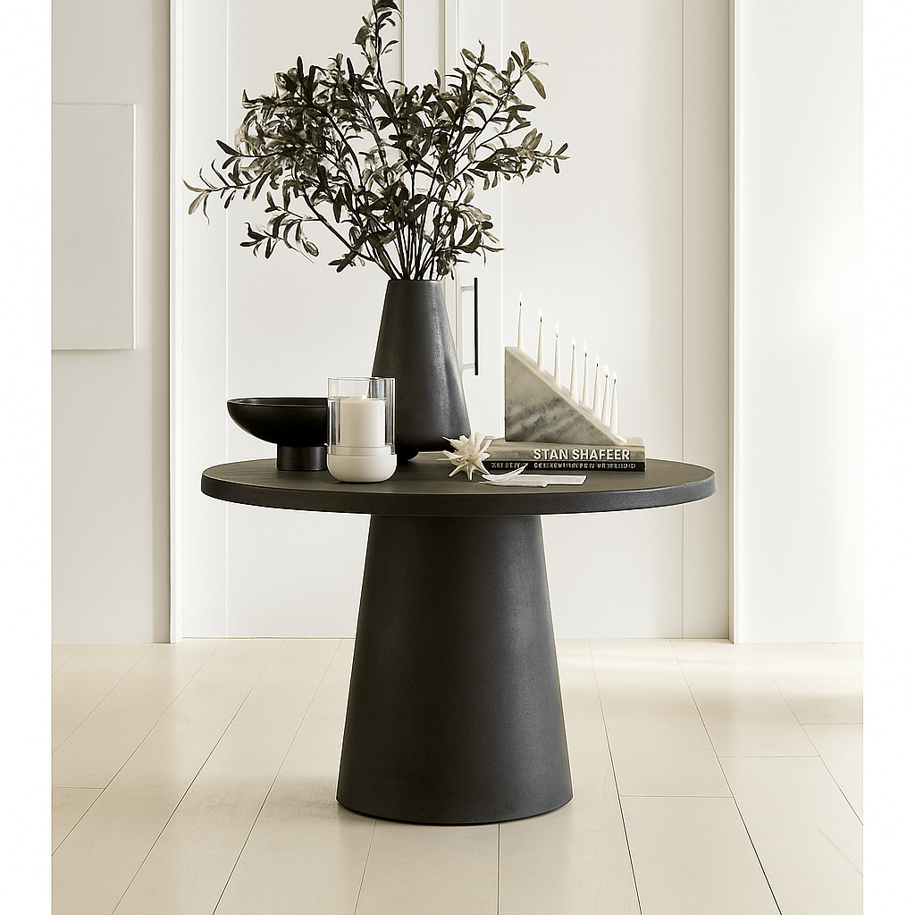Tulip Concrete Indoor/Outdoor Dining Table Black - Urban Lifestyle Furniture