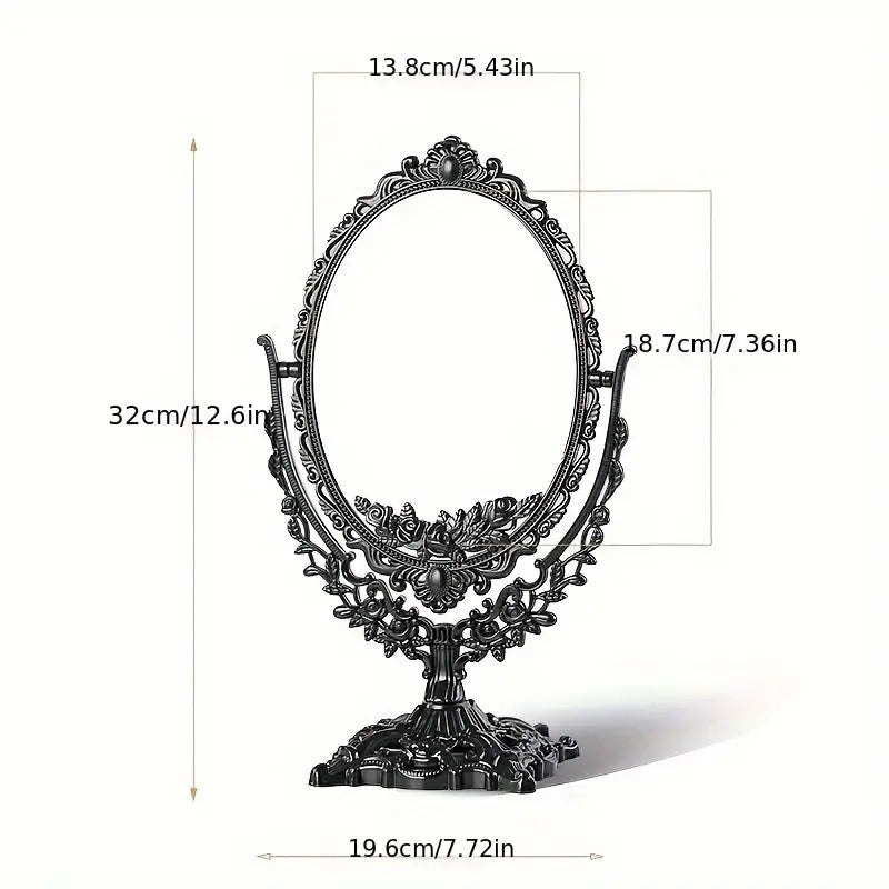 Vintage Black Double - Sided Tabletop Vanity Mirror - Urban Lifestyle Furniture Trading LLC