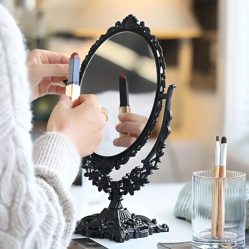 Vintage Black Double - Sided Tabletop Vanity Mirror - Urban Lifestyle Furniture Trading LLC