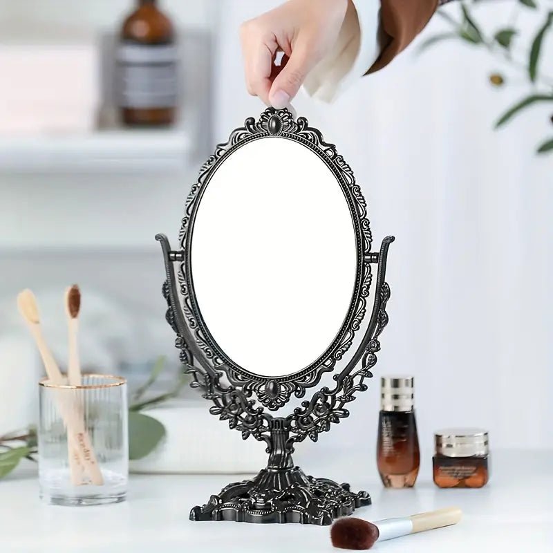 Vintage Black Double - Sided Tabletop Vanity Mirror - Urban Lifestyle Furniture Trading LLC