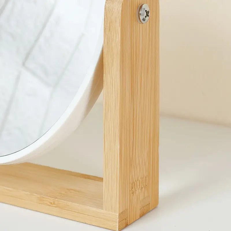 Wooden Frame Double - sided Makeup Mirror With Magnification - Urban Lifestyle Furniture Trading LLC