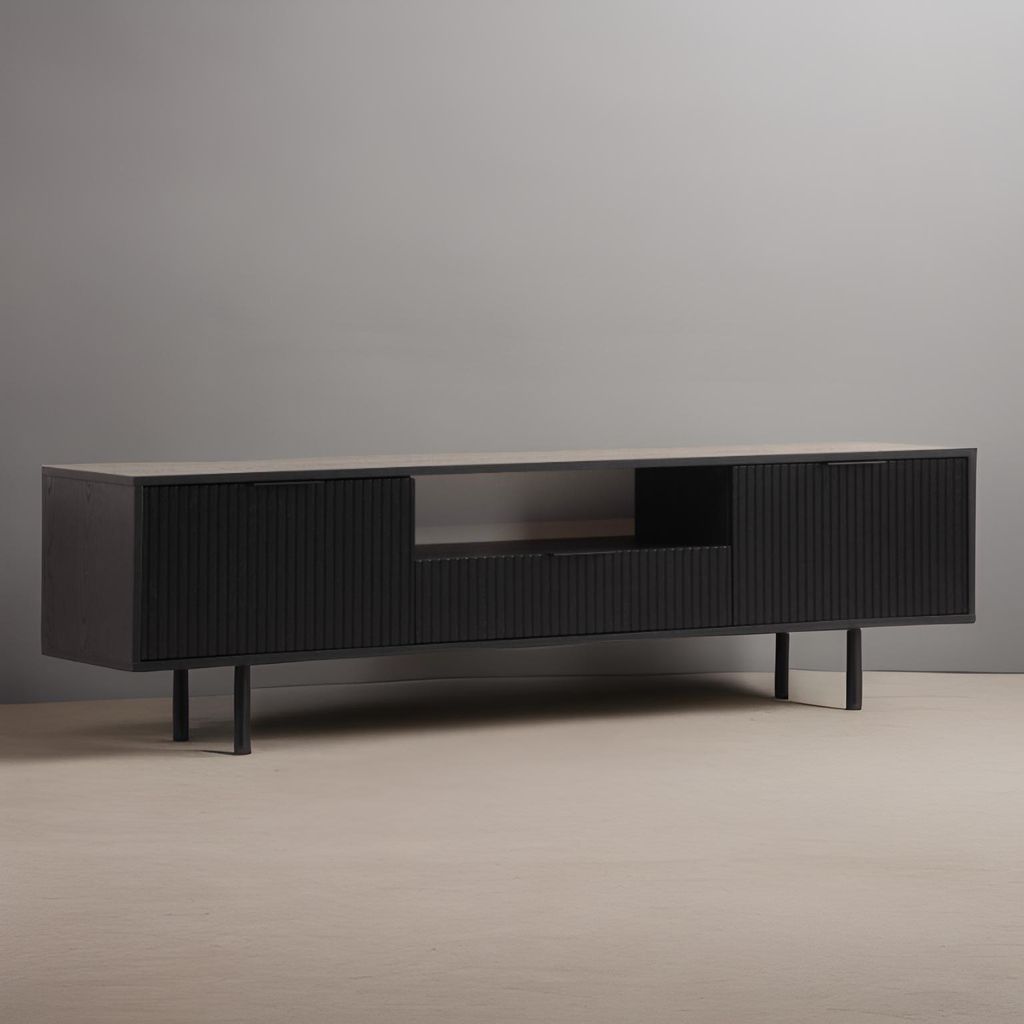 Zara Tv Unit Black 200cm - Urban Lifestyle Furniture