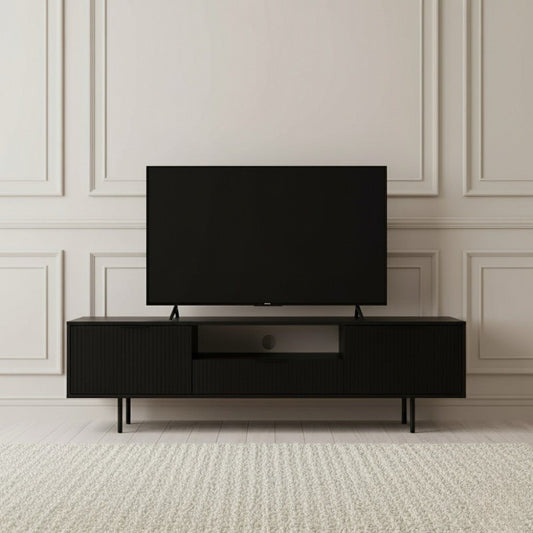 Zara Tv Unit Black 200cm - Urban Lifestyle Furniture